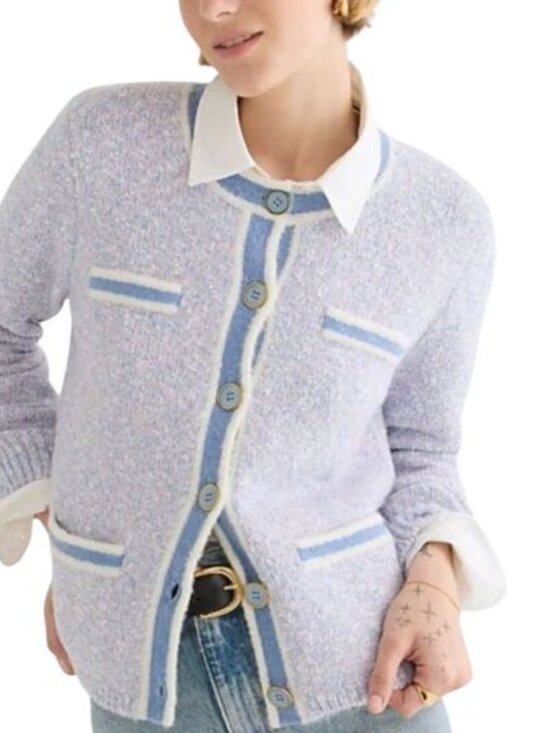 J. Crew Sweaters - J.Crew Bouclé-Style Cardigan | Size Medium | Blue
